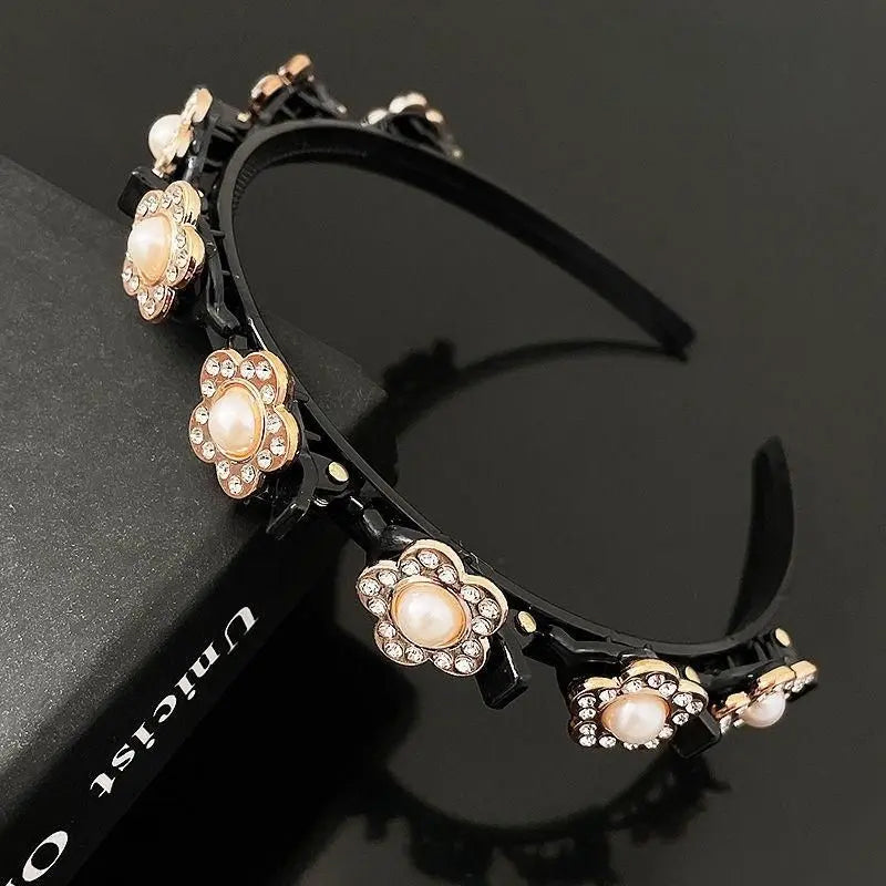 Hair Styling Headband with Clips, Anti-Slip Braiding Tool