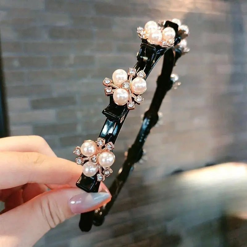 Hair Styling Headband with Clips, Anti-Slip Braiding Tool