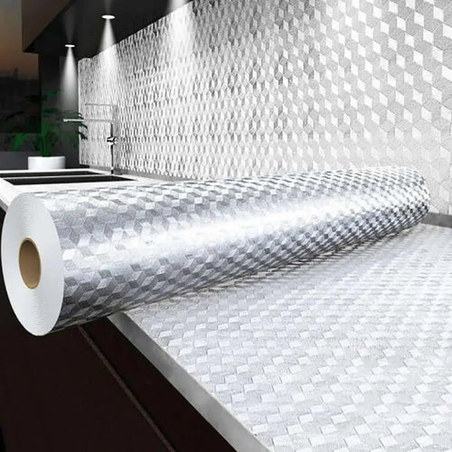 Waterproof Aluminum Foil Contact Paper – Peel & Stick Kitchen Covering