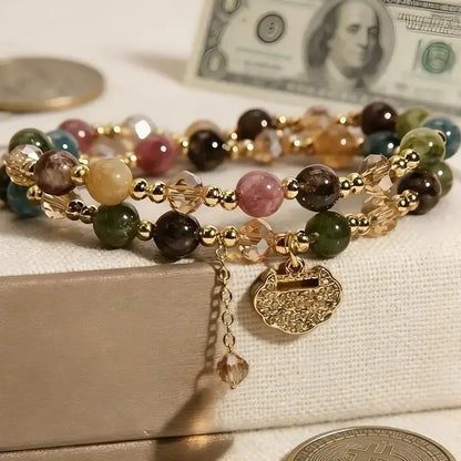 Double-Strand Stacked Crystal Bracelet