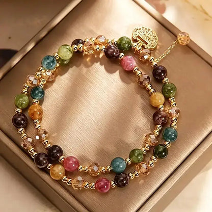 Double-Strand Stacked Crystal Bracelet