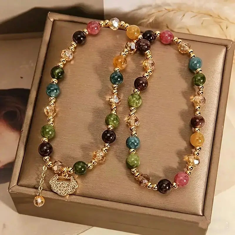 Double-Strand Stacked Crystal Bracelet