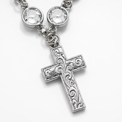 Faith-Inspired Crystal Cross Car Steering Wheel Charm