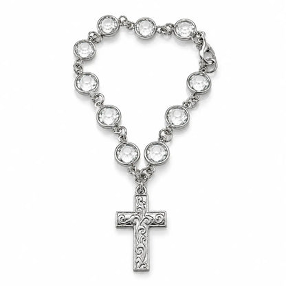 Faith-Inspired Crystal Cross Car Steering Wheel Charm