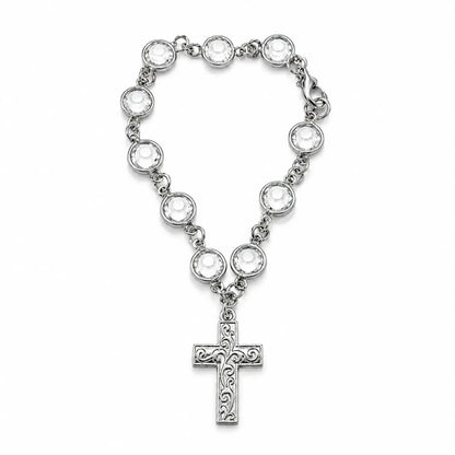 Faith-Inspired Crystal Cross Car Steering Wheel Charm