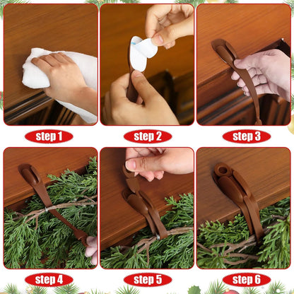 🔥HOT SALE 49% OFF - 🎅Christmas Garland Hanger Mantle Garland Hooks, No Drill (Set of 4)