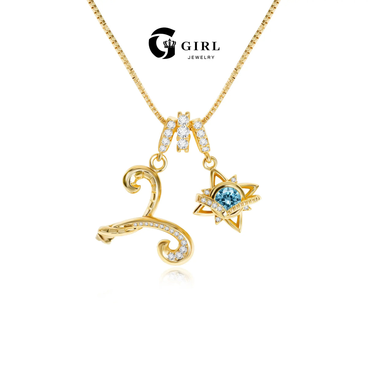 18K Gold-Plated Colorful Zodiac Star Necklace