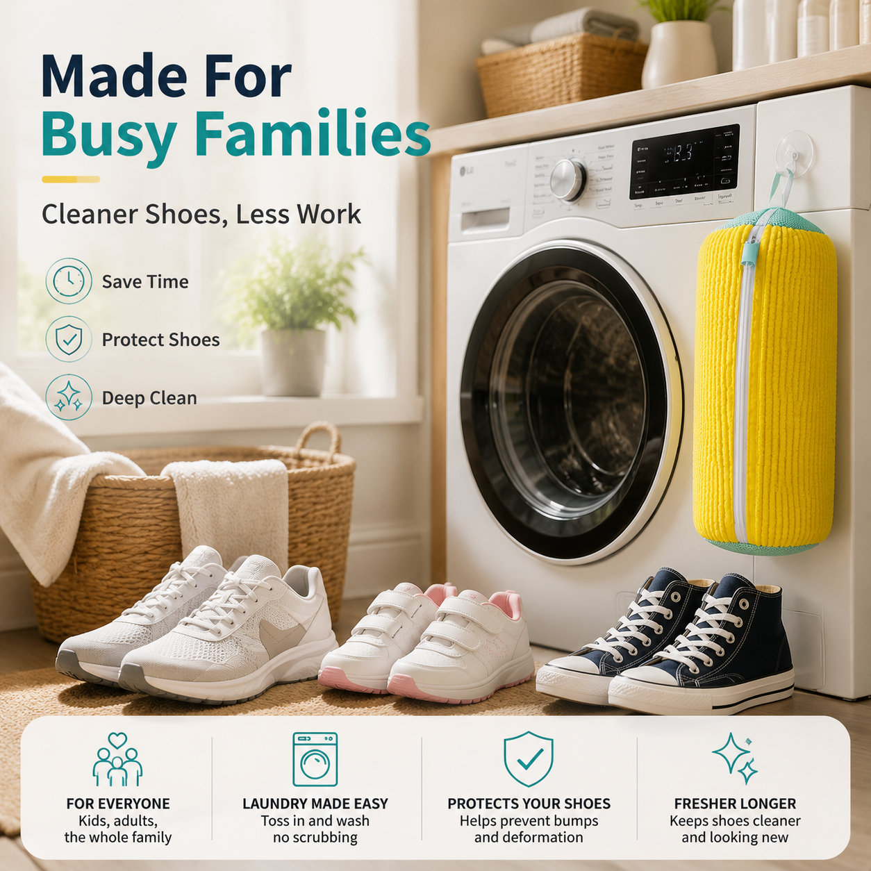 No-Scrub Sneaker Washing Bag