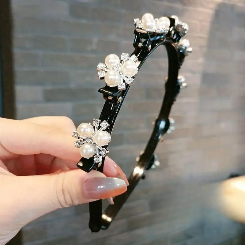 Hair Styling Headband with Clips, Anti-Slip Braiding Tool