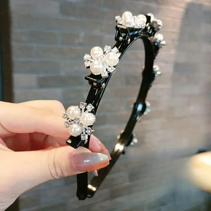 Hair Styling Headband with Clips, Anti-Slip Braiding Tool