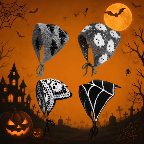 Halloween Crochet Bandana Headscarf