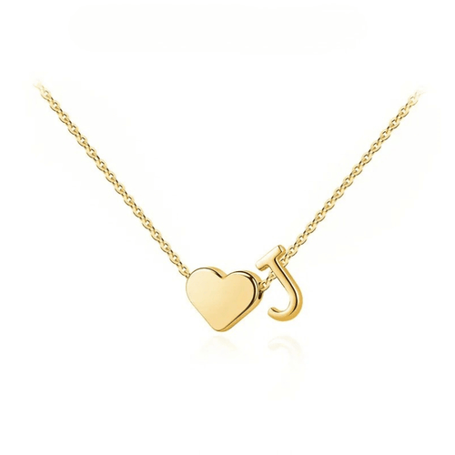 Minimalist Heart Initial Necklace