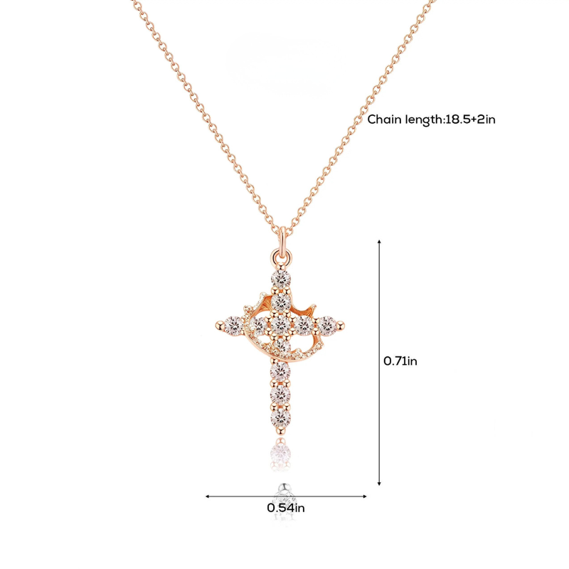 Crown Cross Pendant Necklace