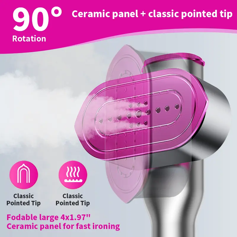 Garment Steamer for Clothes, Portable Travel Clothing Steamer Iron, 7 Mode with LED Display, 5s Fast Heating, 90° Swivel Handle