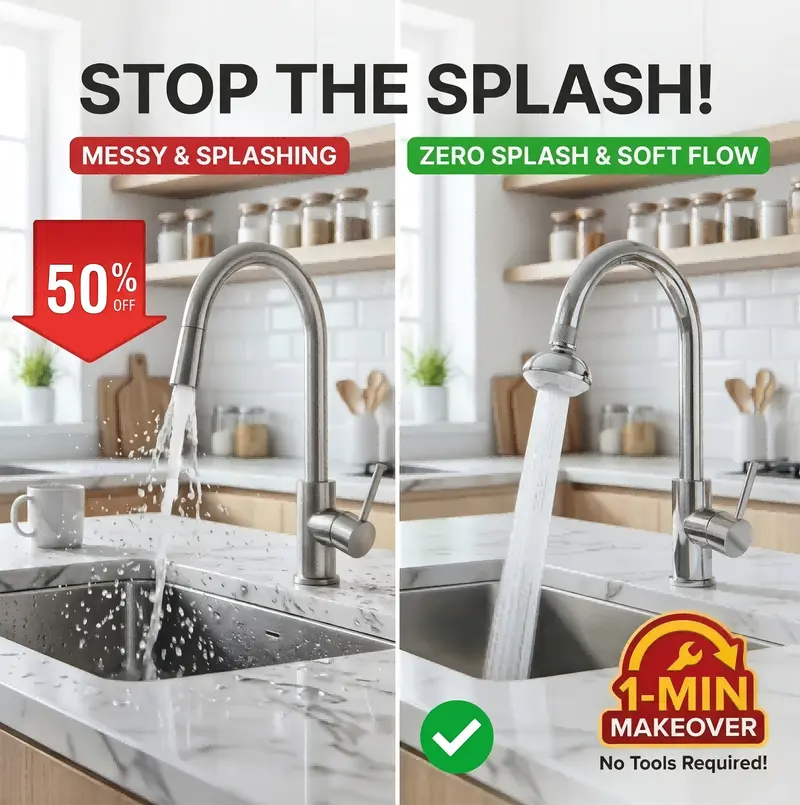 360° Rotating Kitchen Faucet Aerator, 3-Function Spray