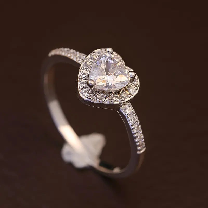 Heart Cut Moissanite Solitaire Engagement Ring