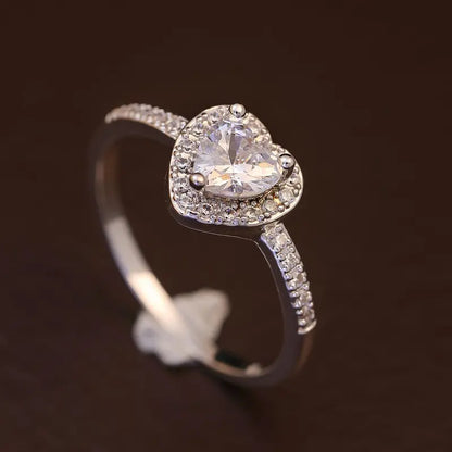 Heart Cut Moissanite Solitaire Engagement Ring