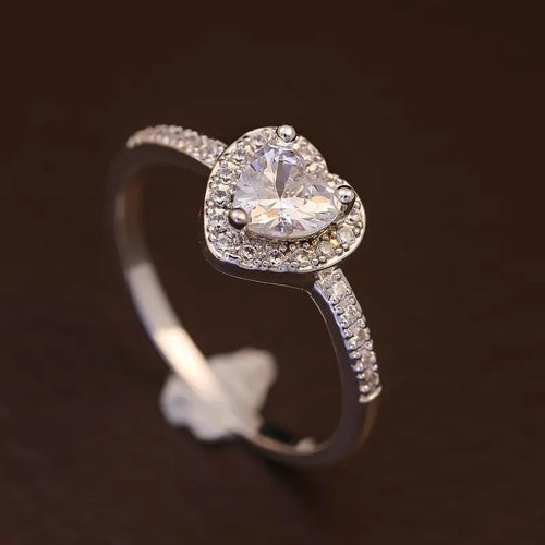 Heart Cut Moissanite Solitaire Engagement Ring