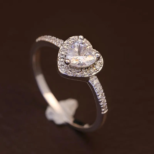 Heart Cut Moissanite Solitaire Engagement Ring