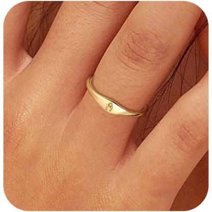 26-Letter Initial Stainless Steel Ring
