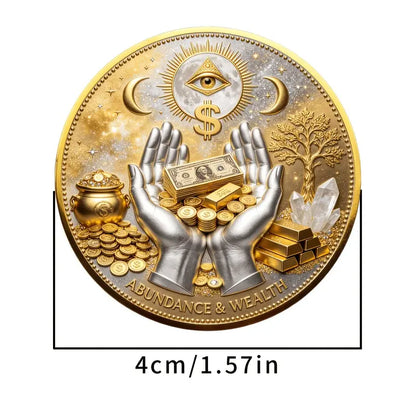 3D Wealth & Prosperity Collectible Coin, All‑Seeing Eye Design, Lucky Charm, Fortune Ornament, Decoration Items