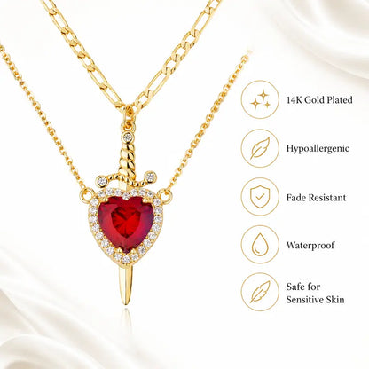 Sacred Heart Dagger Necklace