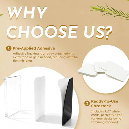 Clear Acrylic DIY Fridge Magnet Set with Adhesive Backing