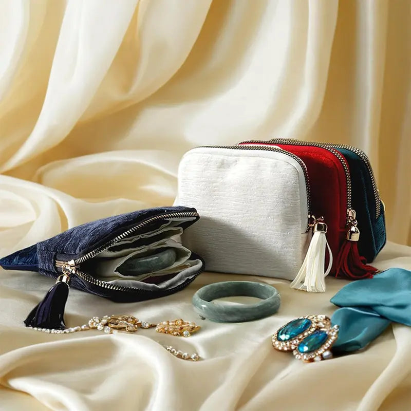 Travel Jewelry Organizer Case with 5 Compartments