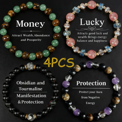 Natural Crystal Beaded Bracelet