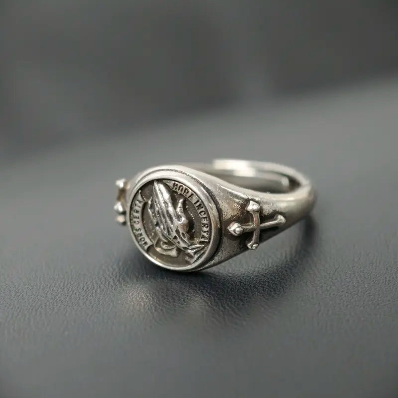 Praying Hands Faith Ring – Adjustable Open Band