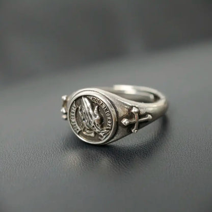 Praying Hands Faith Ring – Adjustable Open Band