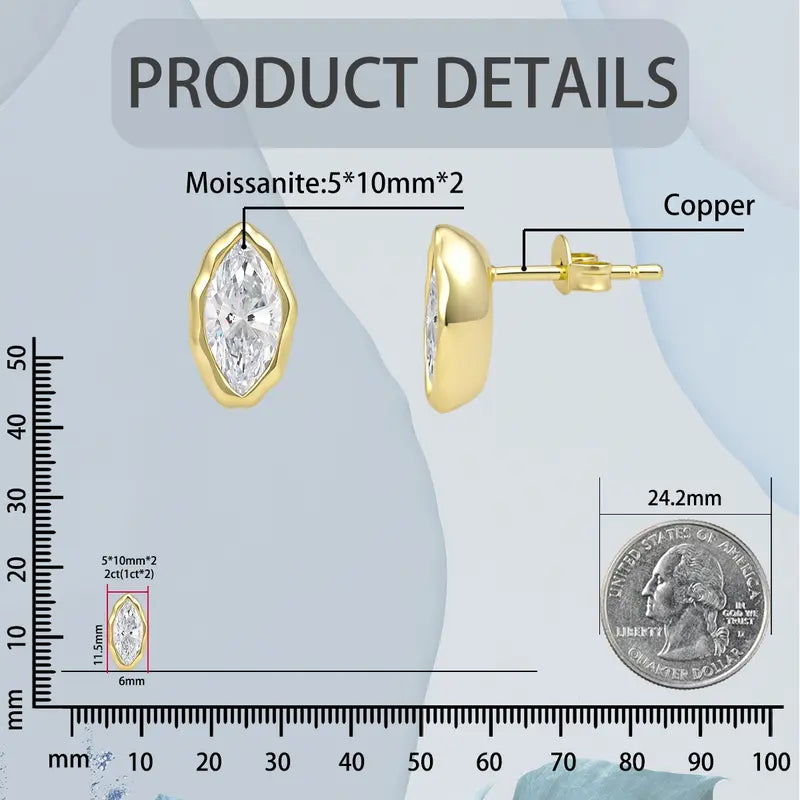 Dream Boat™ 2ct Marquise Cut Stud Earrings