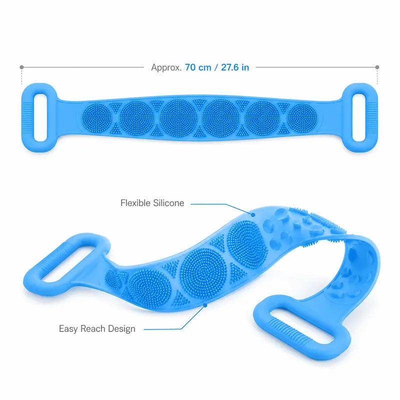 Silicone Double-Sided Bath Brush with Long Handle