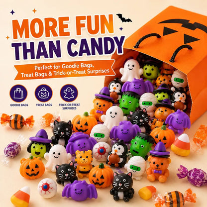 🎃 30/50PCS Halloween Mochi Squishy Toys – Cute Sensory Party Favors & Goodie Bag Fillers