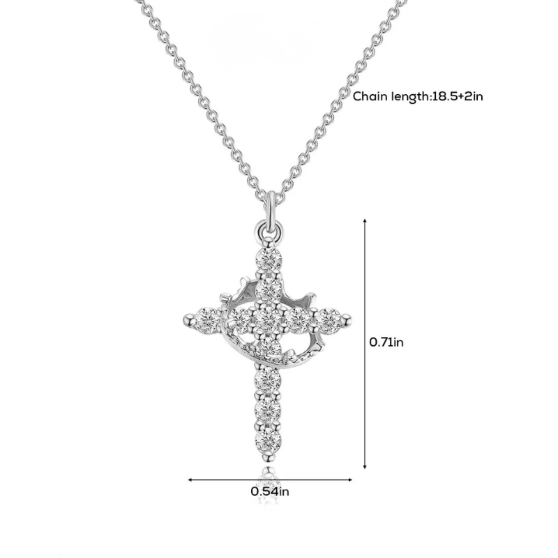 Crown Cross Pendant Necklace