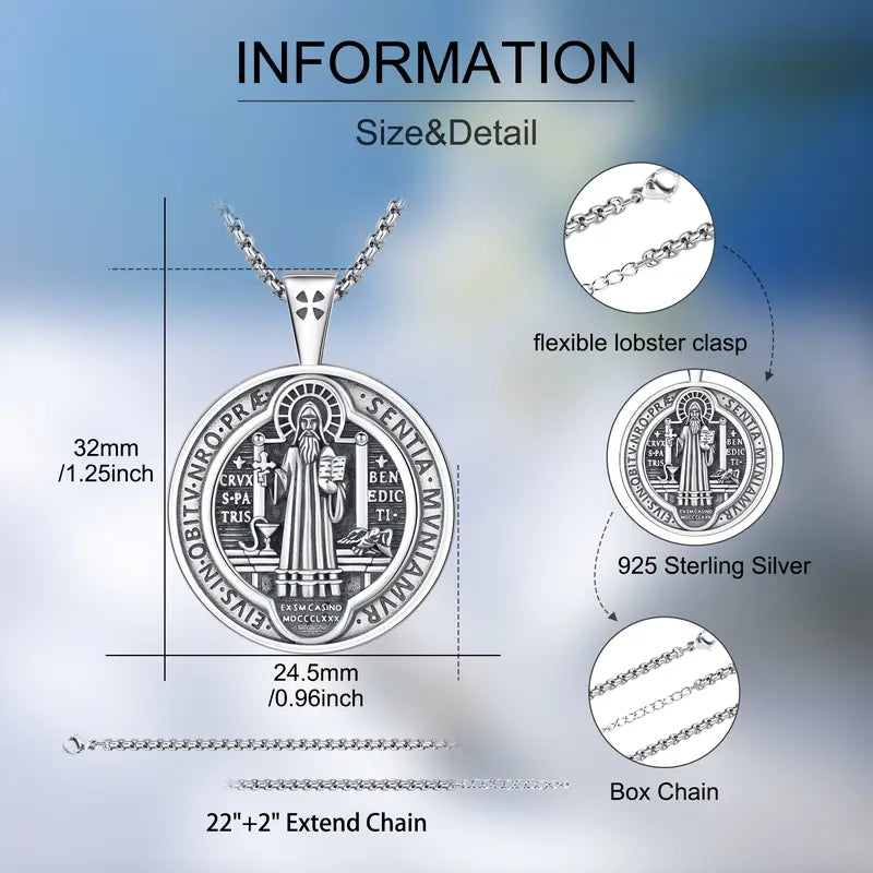 St. Benedict Medal Necklace – Christian Protection Pendant