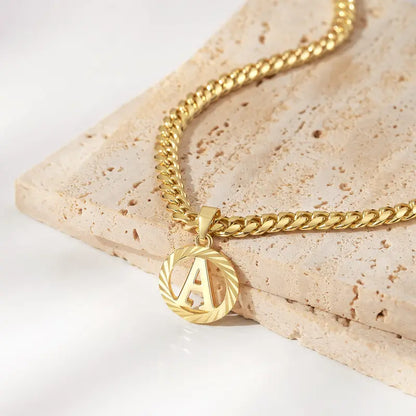 14K Gold Plated Unisex Alphabet Pendant Initial Necklace