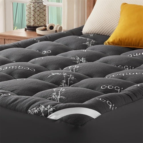 Bamboo Cooling Mattress Topper with Fitted Sheet