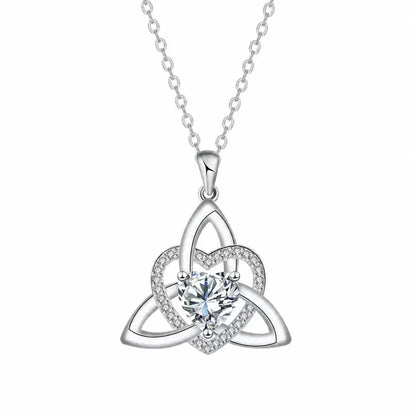 Witch’s Knot Crystal Heart Necklace
