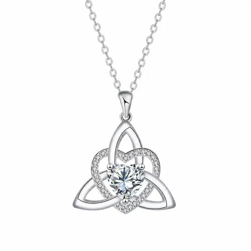 Witch’s Knot Crystal Heart Necklace