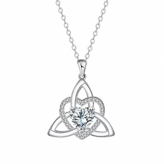 Witch’s Knot Crystal Heart Necklace