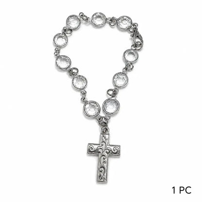 Faith-Inspired Crystal Cross Car Steering Wheel Charm