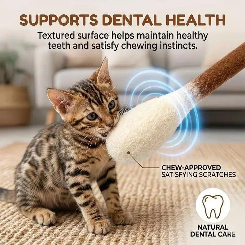 6 Pack Giant Cotton Swab Shaped Felt Cat Chew Toys