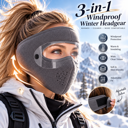 Winter Thermal Face Mask with Detachable Goggles