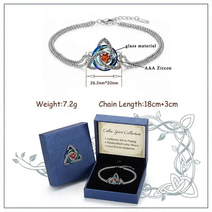 Celtic Trinity Knot Birthstone Bracelet