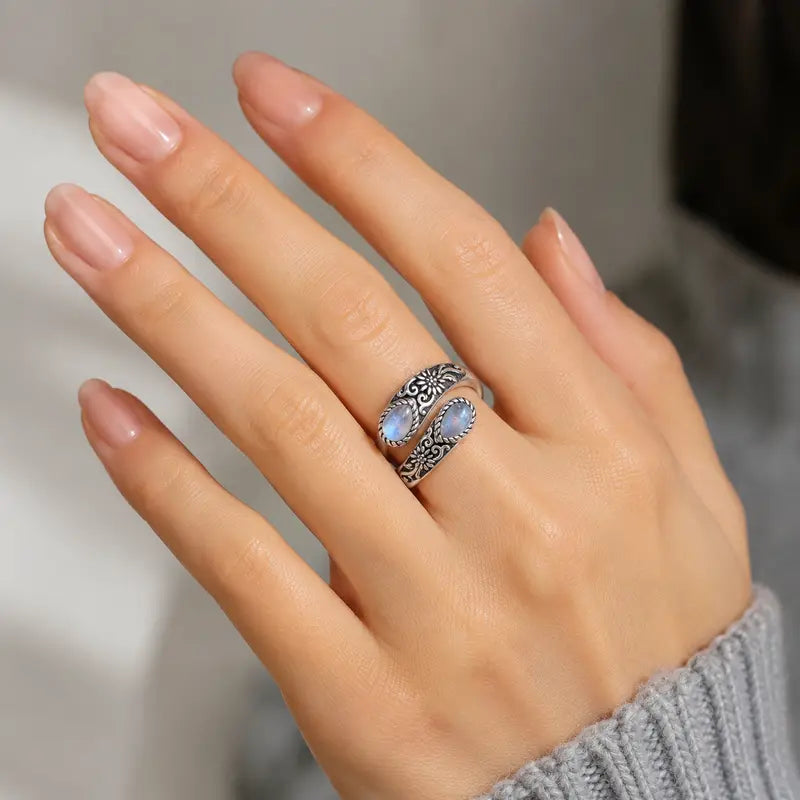 Vintage Moonstone Open Ring