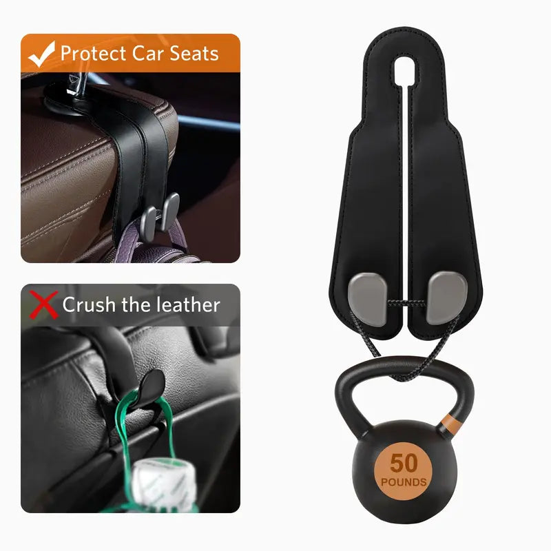 2 Pcs Car Hooks for Headrest