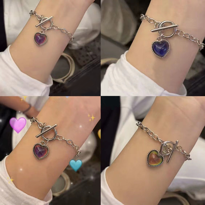 MoodShift Color-Changing Heart Necklace & Bracelet Set