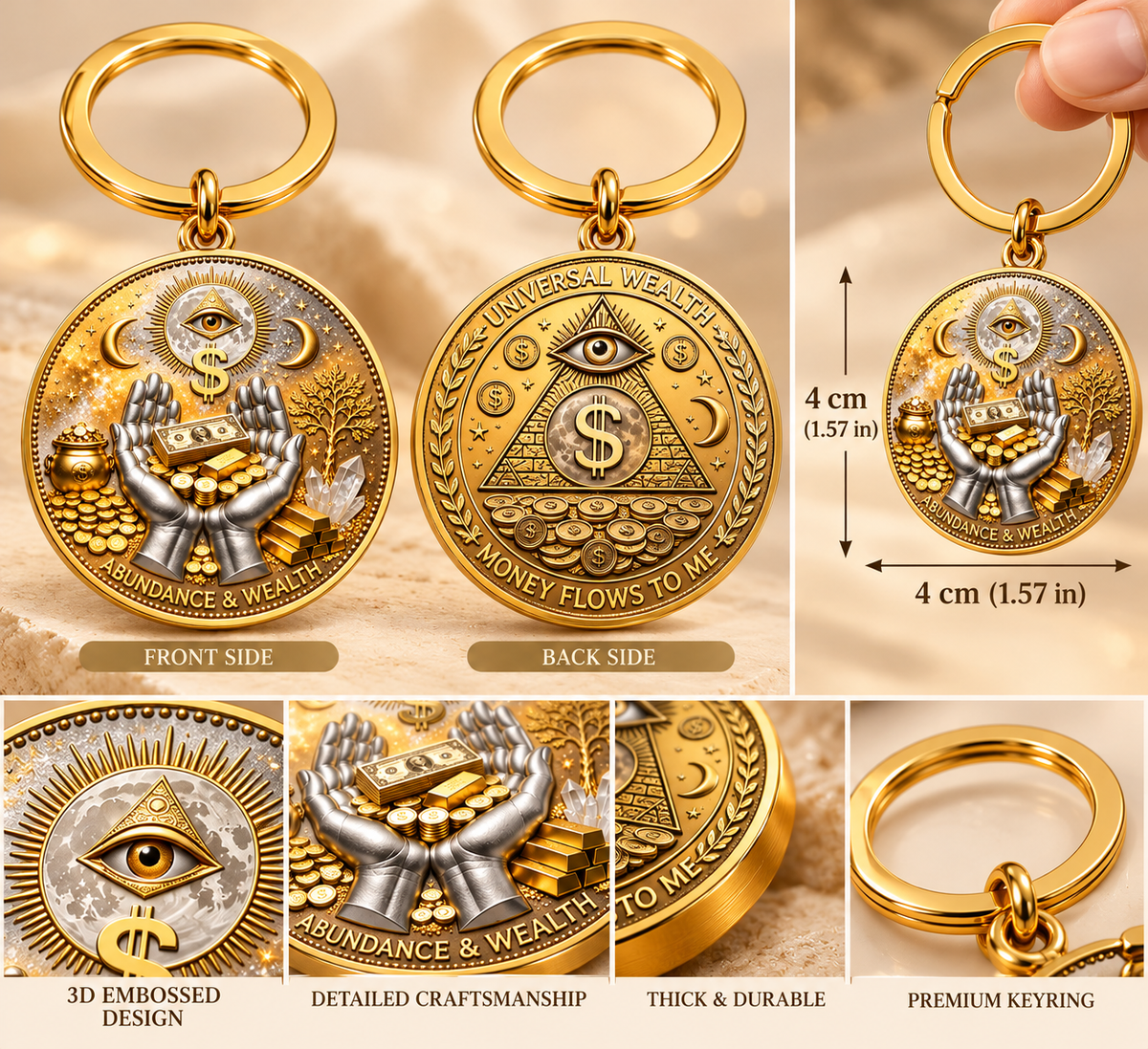 3D All-Seeing Eye Prosperity Keychain