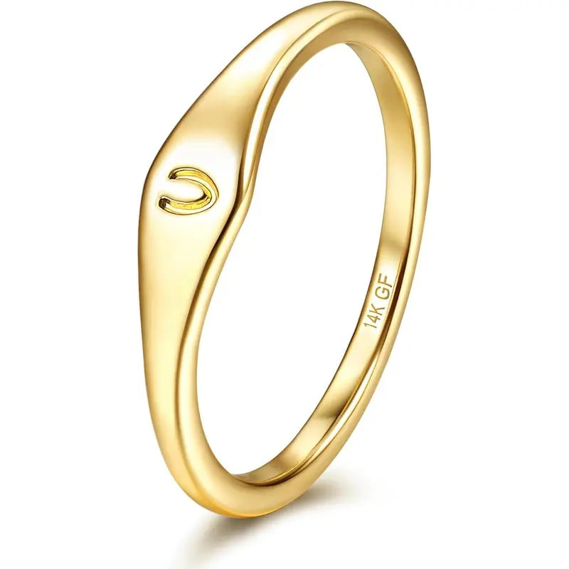 26-Letter Initial Stainless Steel Ring